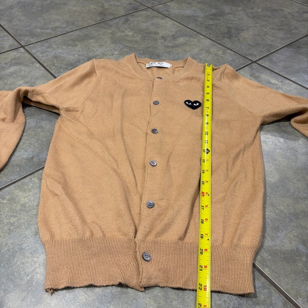 Comme des Garcons Play Womens Heart Logo Wool Cardigan Sz M Made in Japan Luxury - Picture 11 of 12
